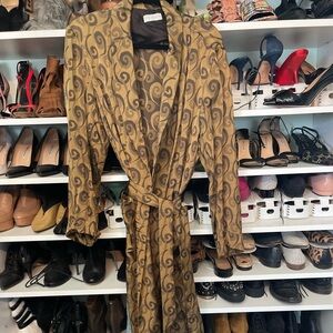 Dries Van Noten Brown Swirl Pattern Dress